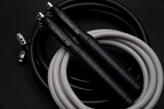 SEILSPRINGER Heavy weighted Jumprope Set BLACK - Heavy Springseil Set inkl Griptape