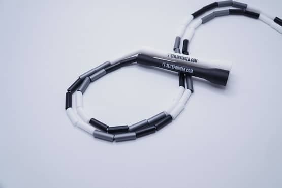 Beaded Rope BLACK WHITE SILVER 3mm Freestyle Jumprope